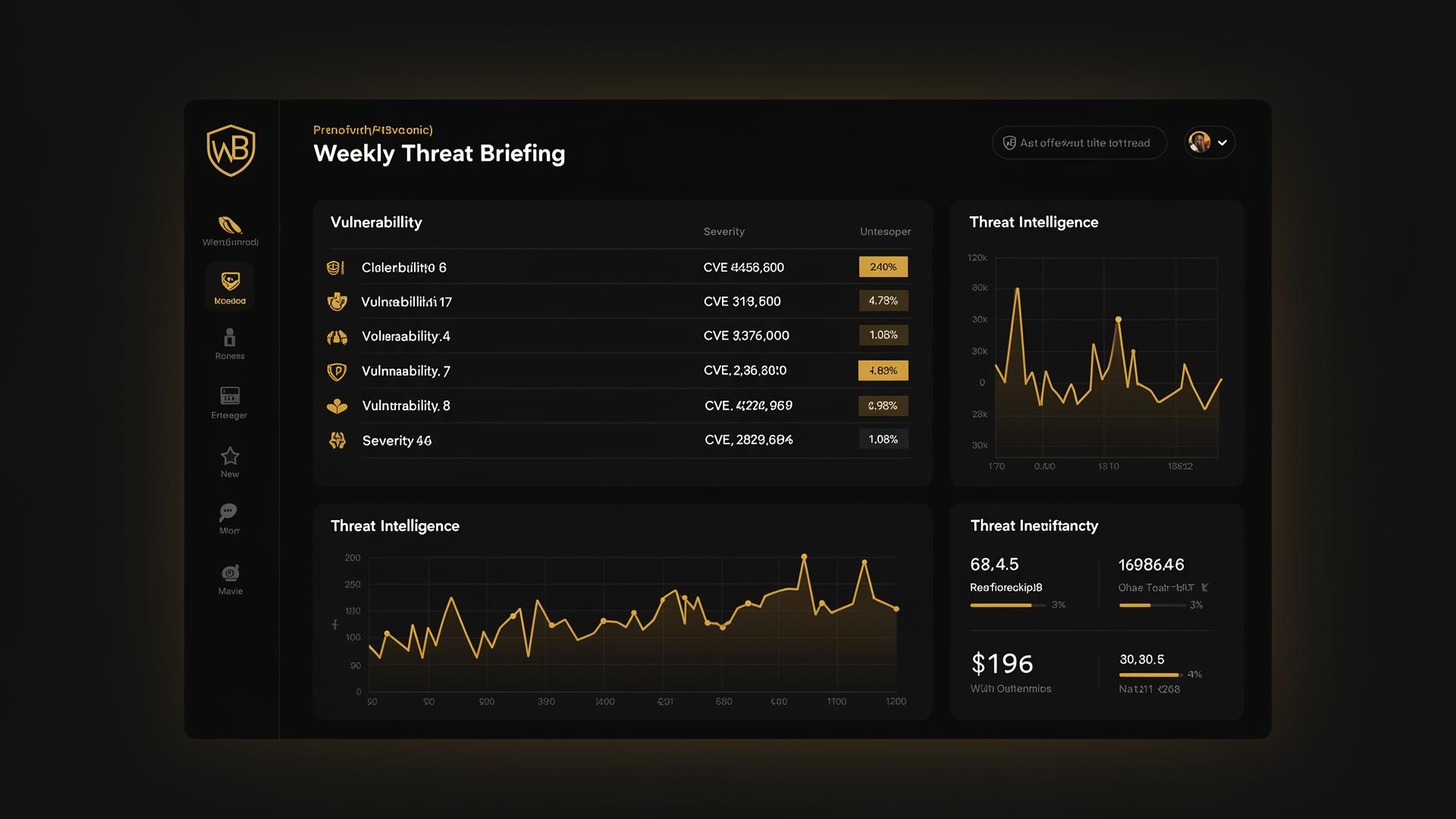 AJ SecVisions Platform dashboard showing weekly threat briefing